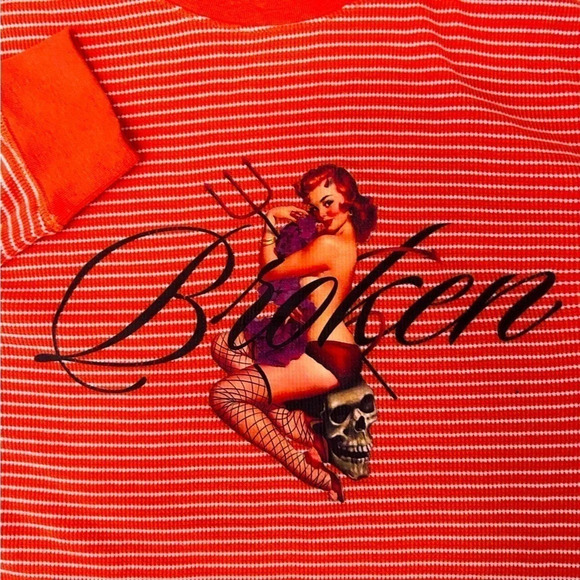 Men’s Broken Promises long  sleeve waffle Size M great condition - Picture 3 of 8